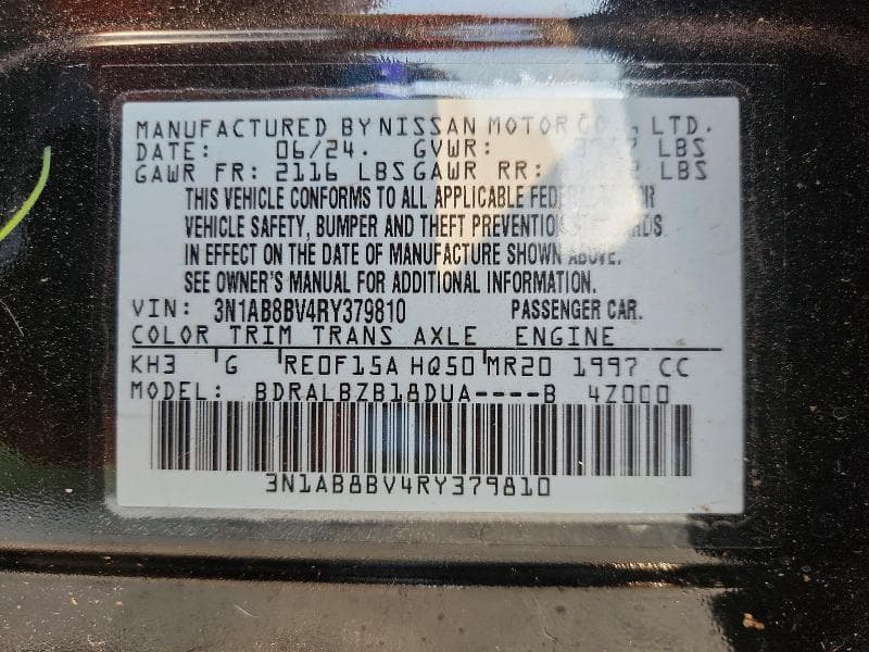 2024 NISSAN SENTRA S 12