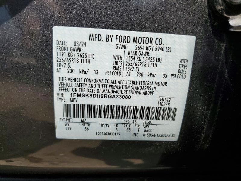 2024 FORD EXPLORER XLT 13