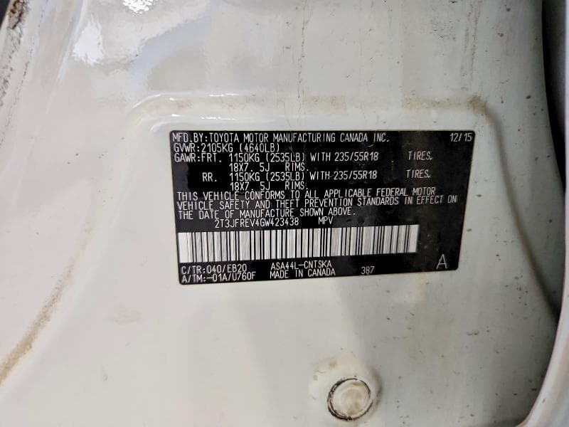 2016 TOYOTA RAV4 SE SE 12