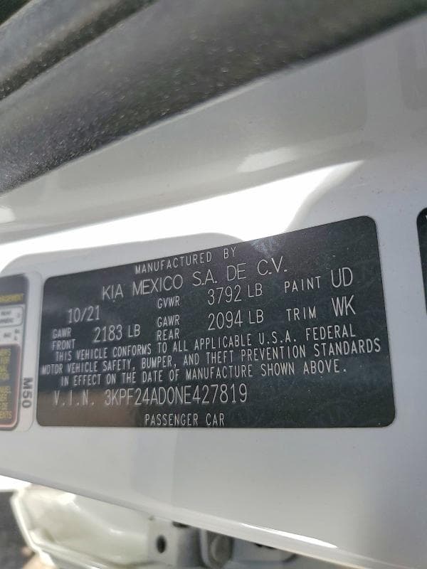 2022 KIA FORTE FE 13