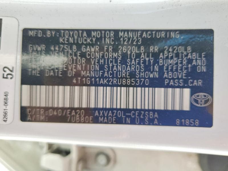 2024 TOYOTA CAMRY SE 12