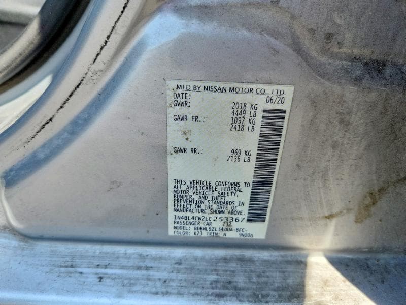 2020 NISSAN ALTIMA SR 12