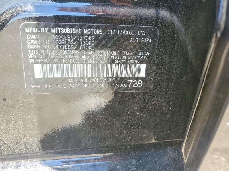 2024 MITSUBISHI MIRAGE ES 12