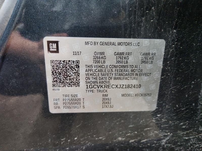 2018 CHEVROLET SILVERADO K1500 LT K1500 LT 12