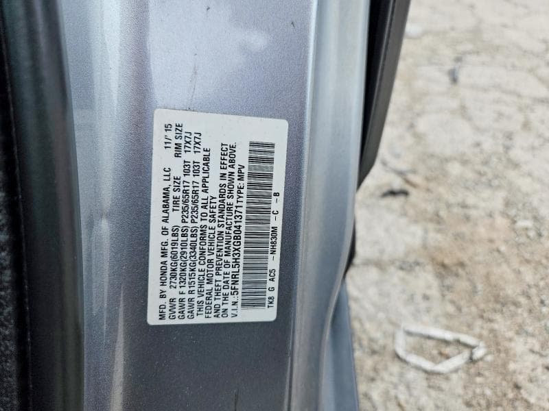 2016 HONDA ODYSSEY SE SE 13