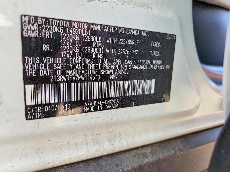 2021 TOYOTA RAV4 XLE 13