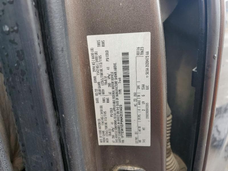 2022 FORD F150 SUPERCREW 12