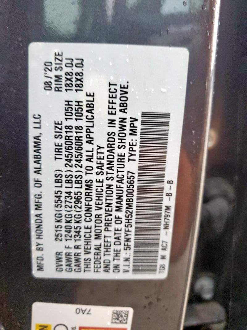 2021 HONDA PILOT EXL EXL 13