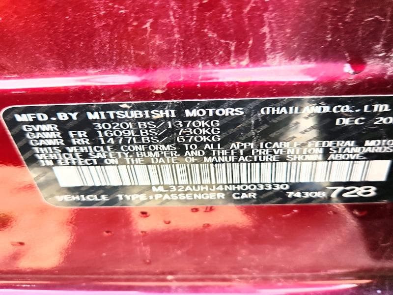 2022 MITSUBISHI MIRAGE ES 13