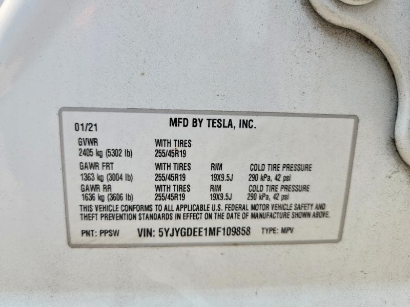 2021 TESLA MODEL Y 14