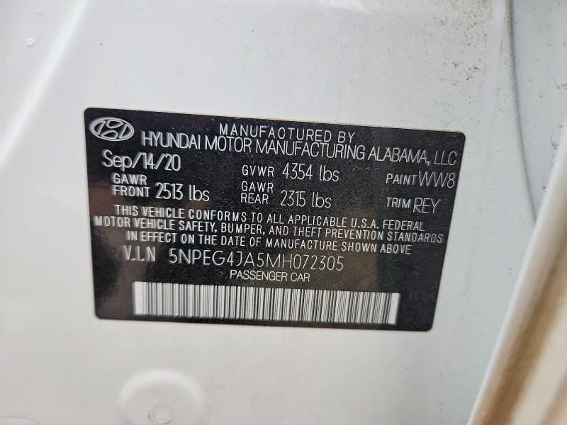 2021 HYUNDAI SONATA SE 12