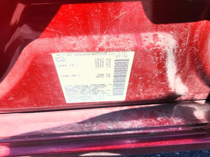 2016 NISSAN ALTIMA 2.5 2.5 12