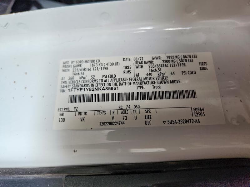 2022 FORD TRANSIT T-150 13