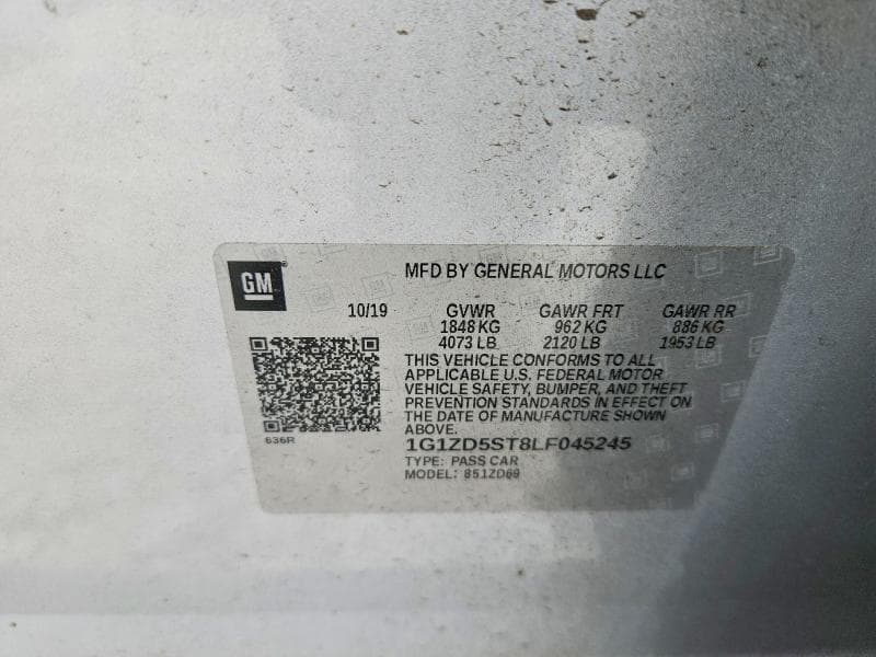 2020 CHEVROLET MALIBU LT 12