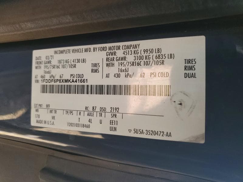 2021 FORD TRANSIT DELIVERY TRUCK 13