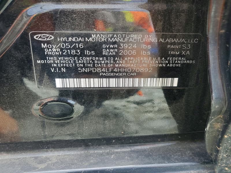 2017 HYUNDAI ELANTRA LIMITED 12