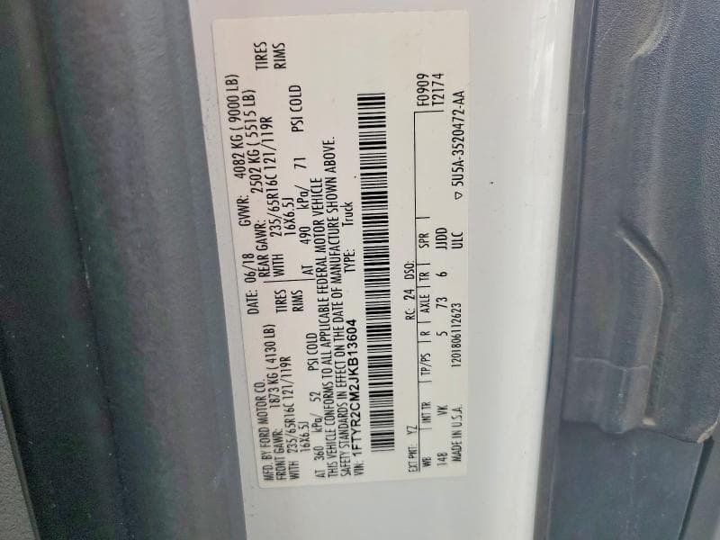 2018 FORD TRANSIT T-250 14