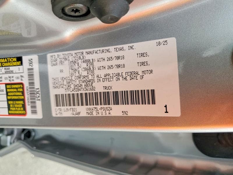 2026 TOYOTA TUNDRA SR5 SR5 12