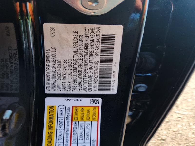 2025 HONDA ACCORD HYBRID EXL 12