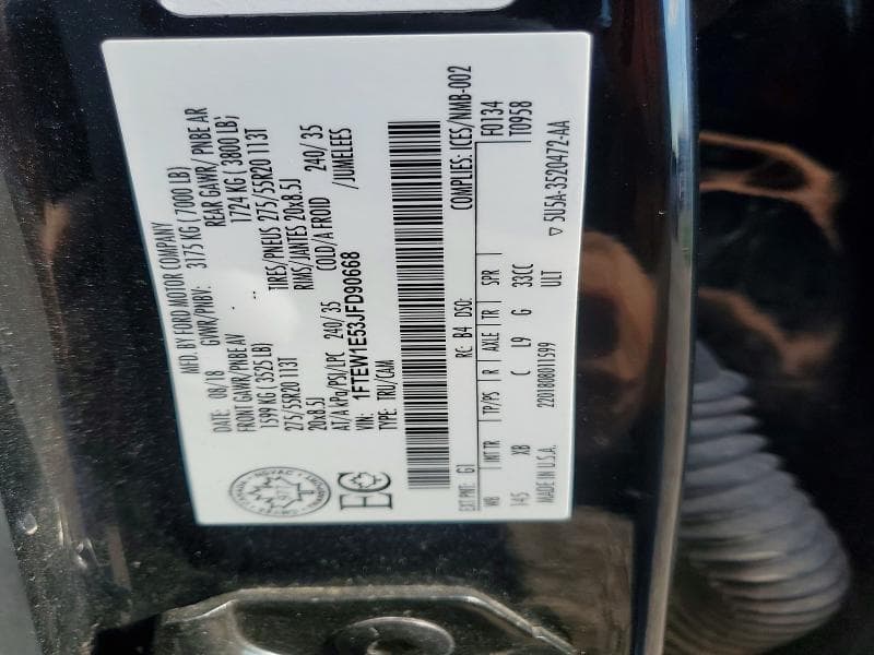2018 FORD F150 SUPERCREW 12