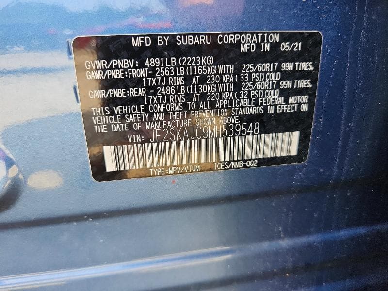 2021 SUBARU FORESTER PREMIUM PREMIUM 13
