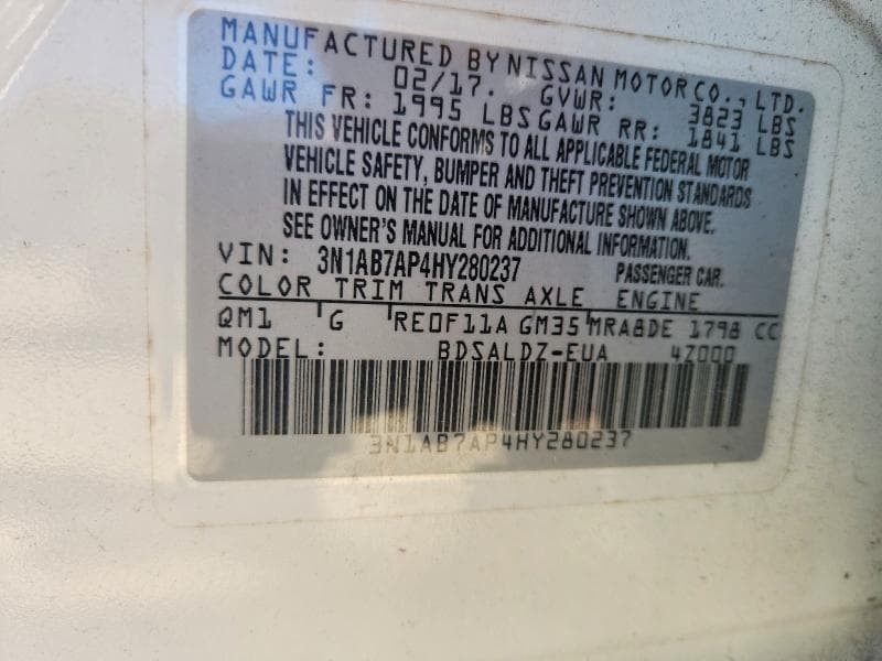 2017 NISSAN SENTRA SV 12