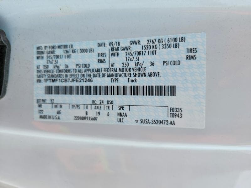 2018 FORD F150 12