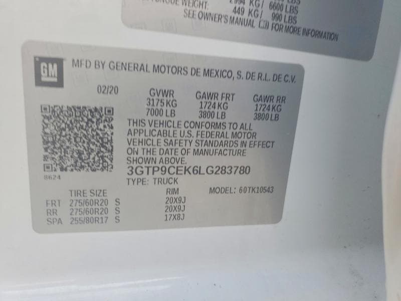 2020 GMC SIERRA K1500 ELEVATION 12