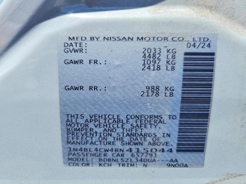 2024 NISSAN ALTIMA SR 12