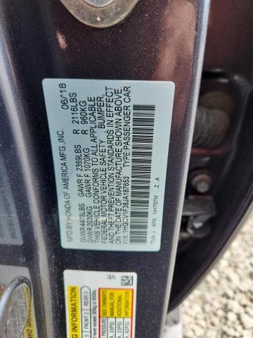2018 HONDA ACCORD SPORT SPORT 12