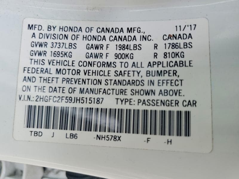2018 HONDA CIVIC LX 12