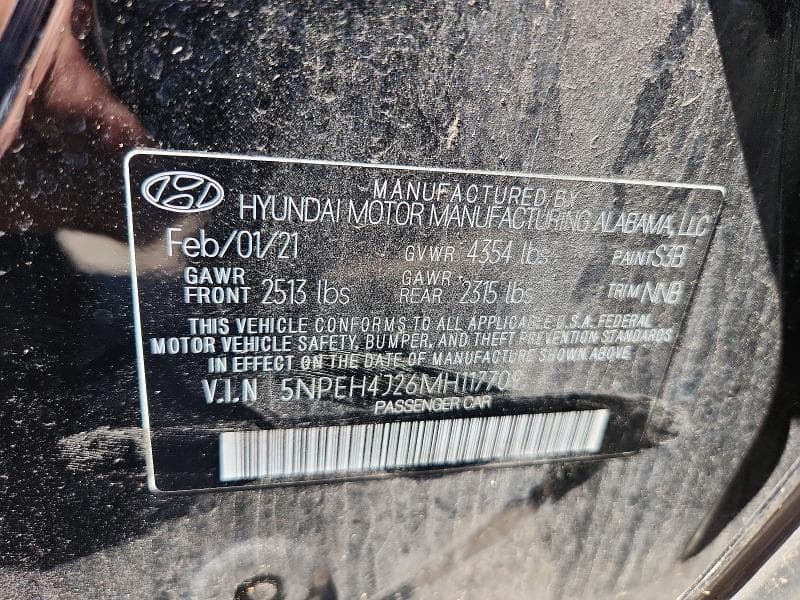 2021 HYUNDAI SONATA LIMITED 12