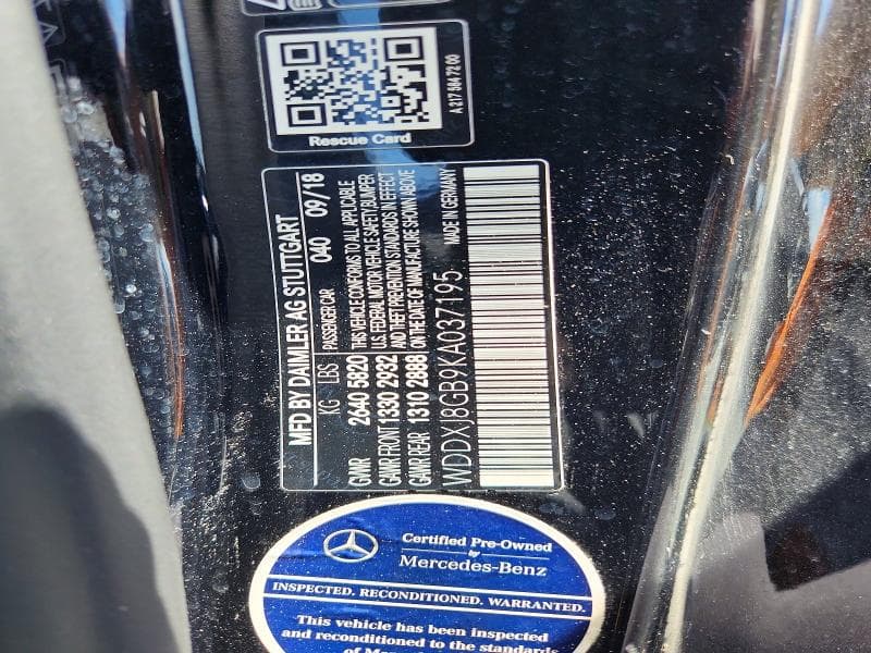2019 MERCEDES-BENZ S 560 4MATIC 560 4MATIC 12