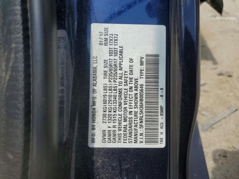 2017 HONDA ODYSSEY SE 13