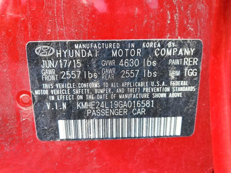 2016 HYUNDAI SONATA HYBRID SE SE 12