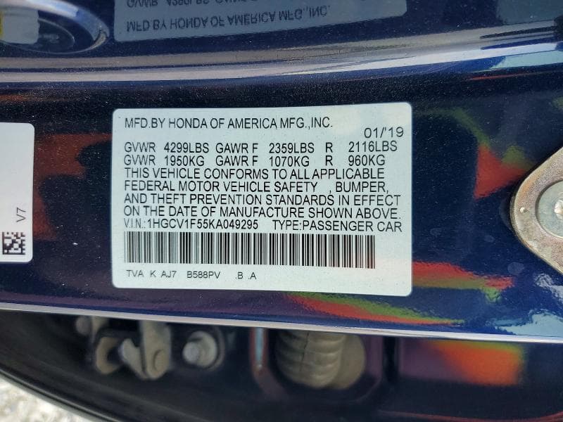 2019 HONDA ACCORD EXL EXL 13