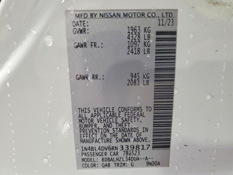 2024 NISSAN ALTIMA SV 13