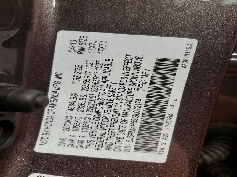 2016 HONDA CR-V EX 13
