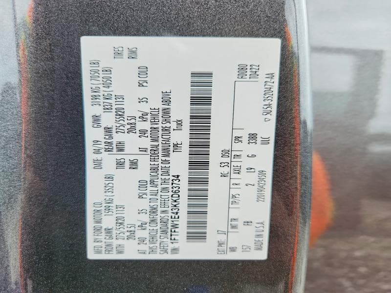 2019 FORD F150 SUPERCREW 12
