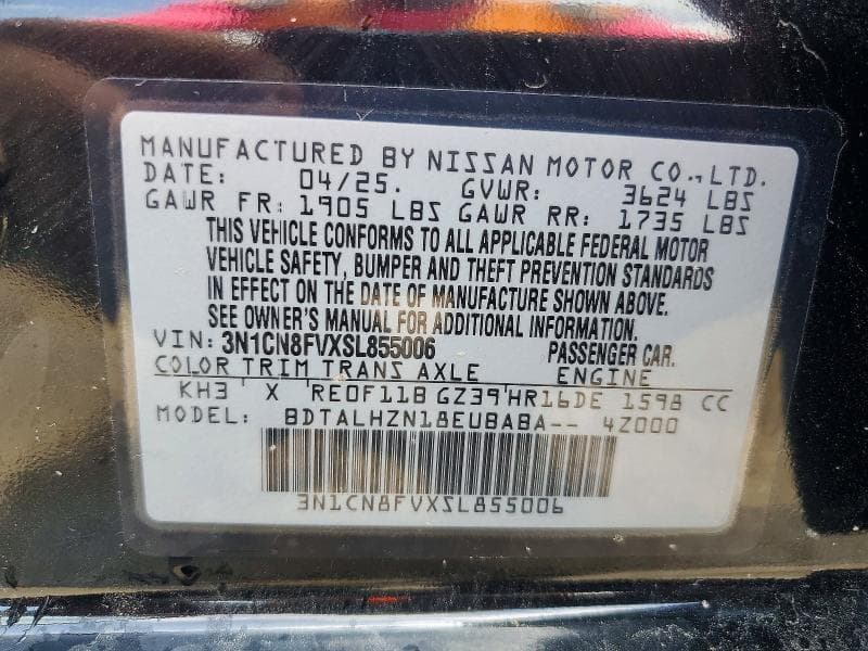 2025 NISSAN VERSA SR 12