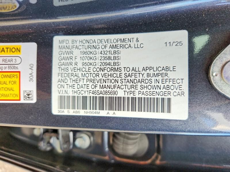 2025 HONDA ACCORD SE 12