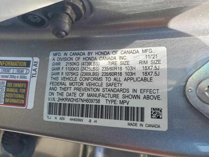 2022 HONDA CR-V EX 13