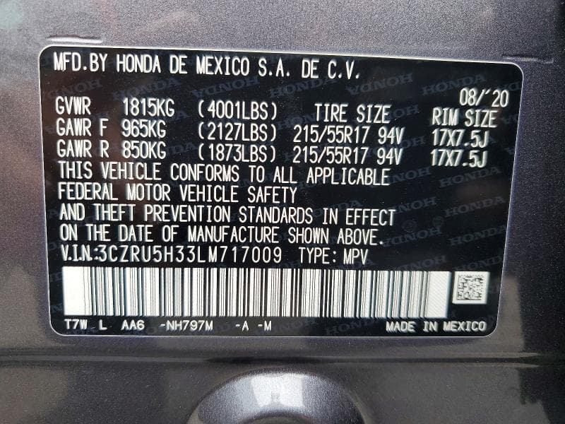 2020 HONDA HR-V LX 13