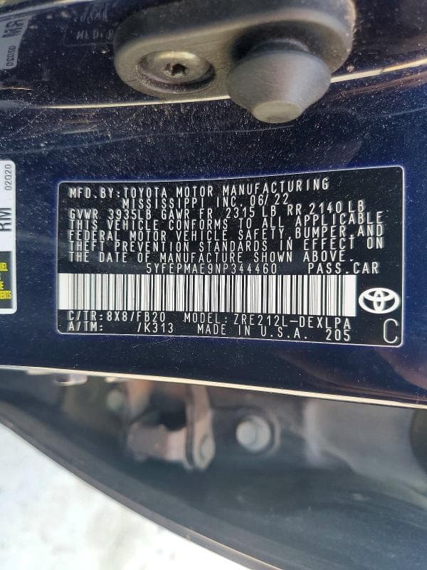 2022 TOYOTA COROLLA LE 13