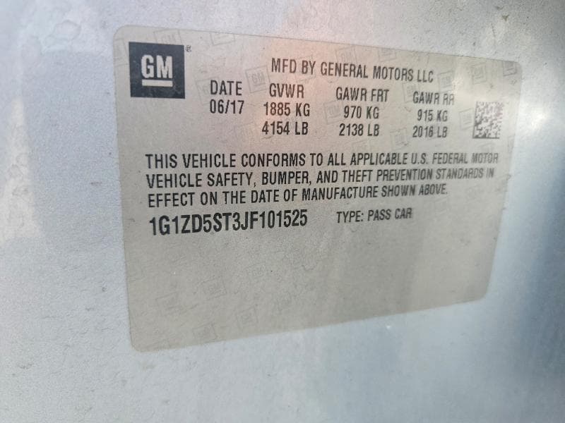 2018 CHEVROLET MALIBU LT 12