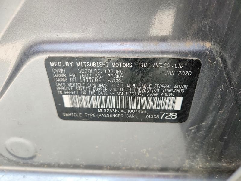 2020 MITSUBISHI MIRAGE ES 12