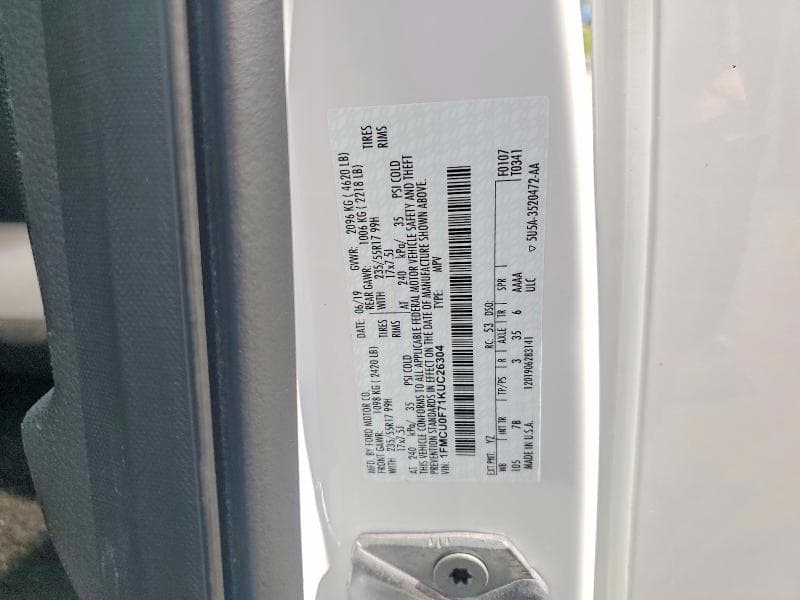 2019 FORD ESCAPE S 14