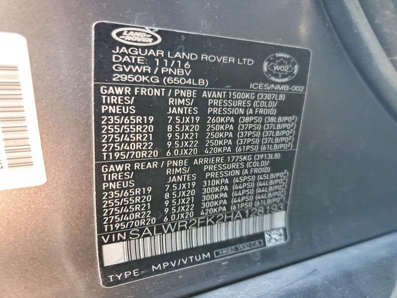 2017 LAND ROVER RANGE ROVER SPORT HSE 13
