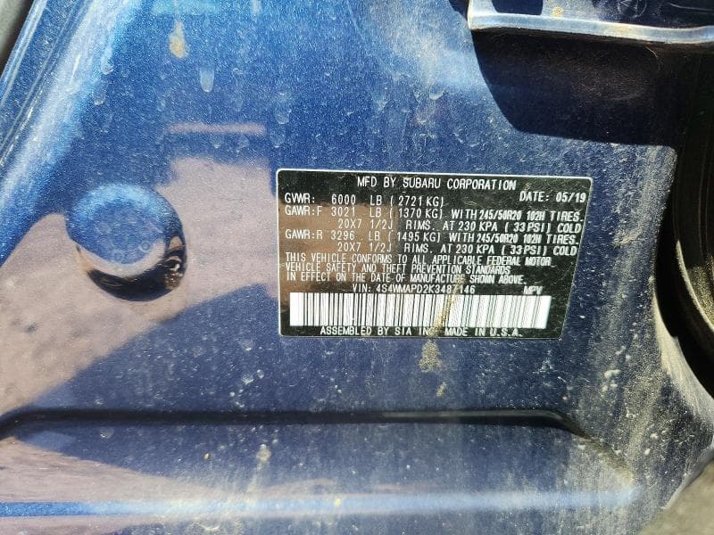 2019 SUBARU ASCENT LIMITED LIMITED 12