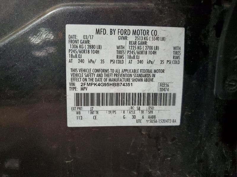 2017 FORD EDGE SE SE 13